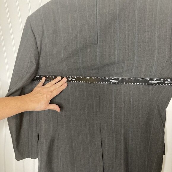 Vintage Town Craft Mens 44R Wool Blend Plaid 2-Button Gray Blazer Suit Jacket - Picture 11 of 16